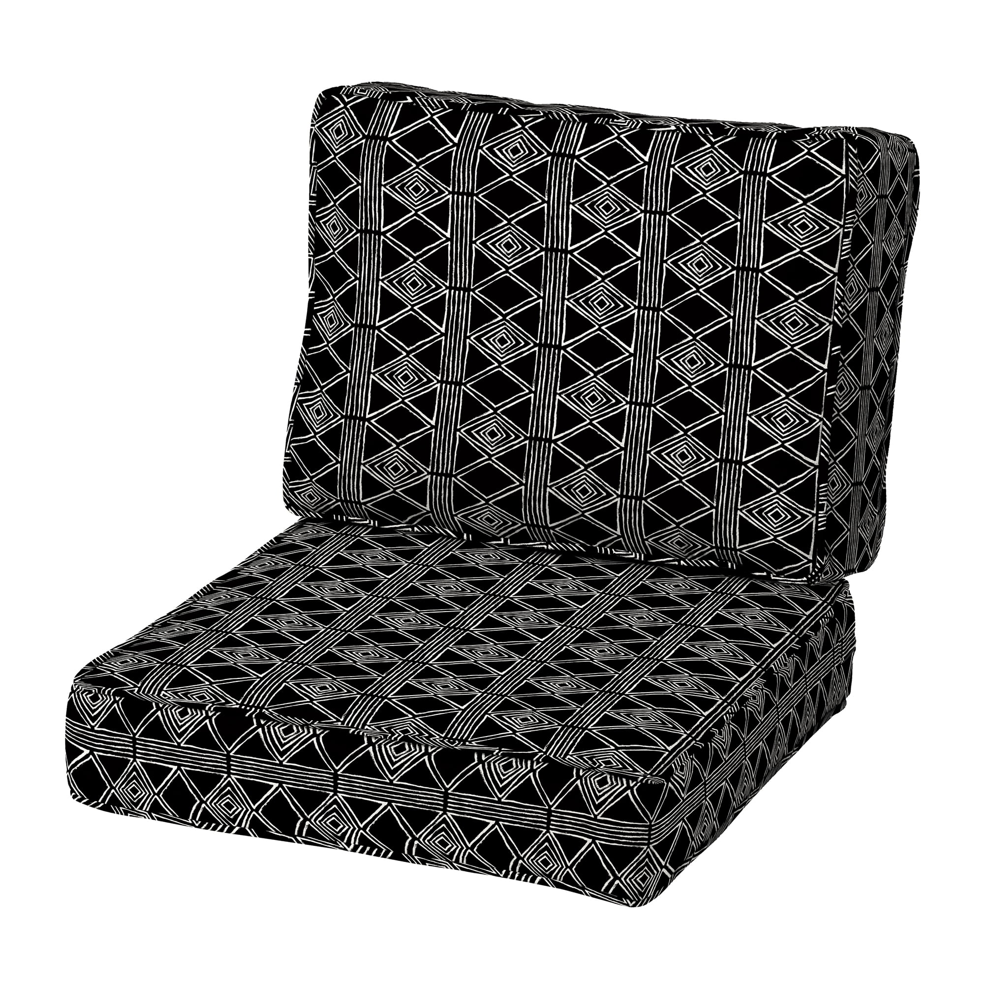 Arden Selections Modern Outdoor Deep Seating Cushion Set 24 x 24, Black