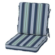 Arden Selections Modern Outdoor Dining Chair Cushion 20 x 20, Sapphire Aurora Blue Stripe