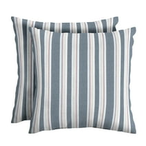Arden Selections Oceantex Outdoor Toss Pillow 18 x 18, 2 Pack 18 x 18, Ocean Blue Stripe