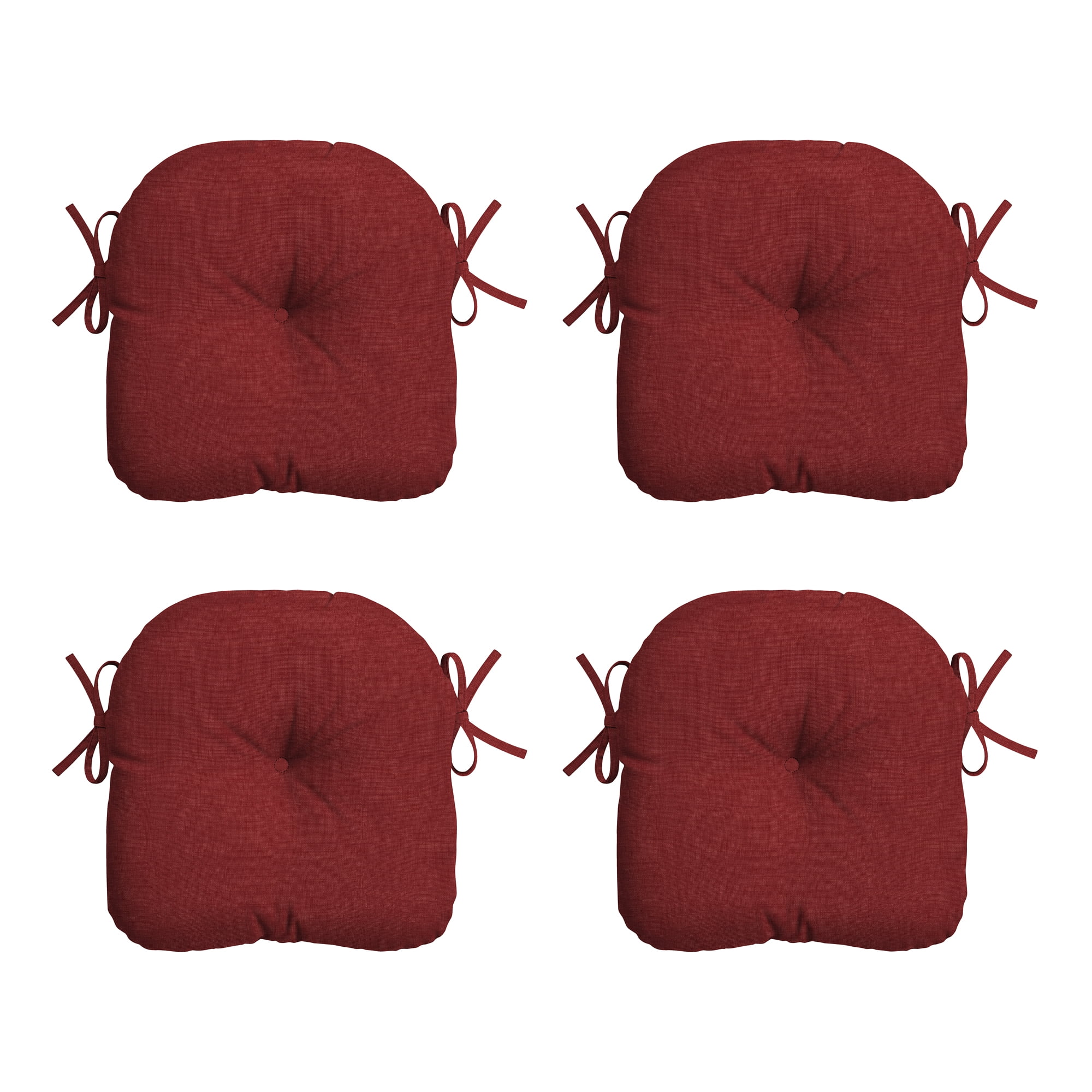 Arden Selections Outdoor Bistro Seat Cushion (4 Pack) 15 inch, Ruby Red