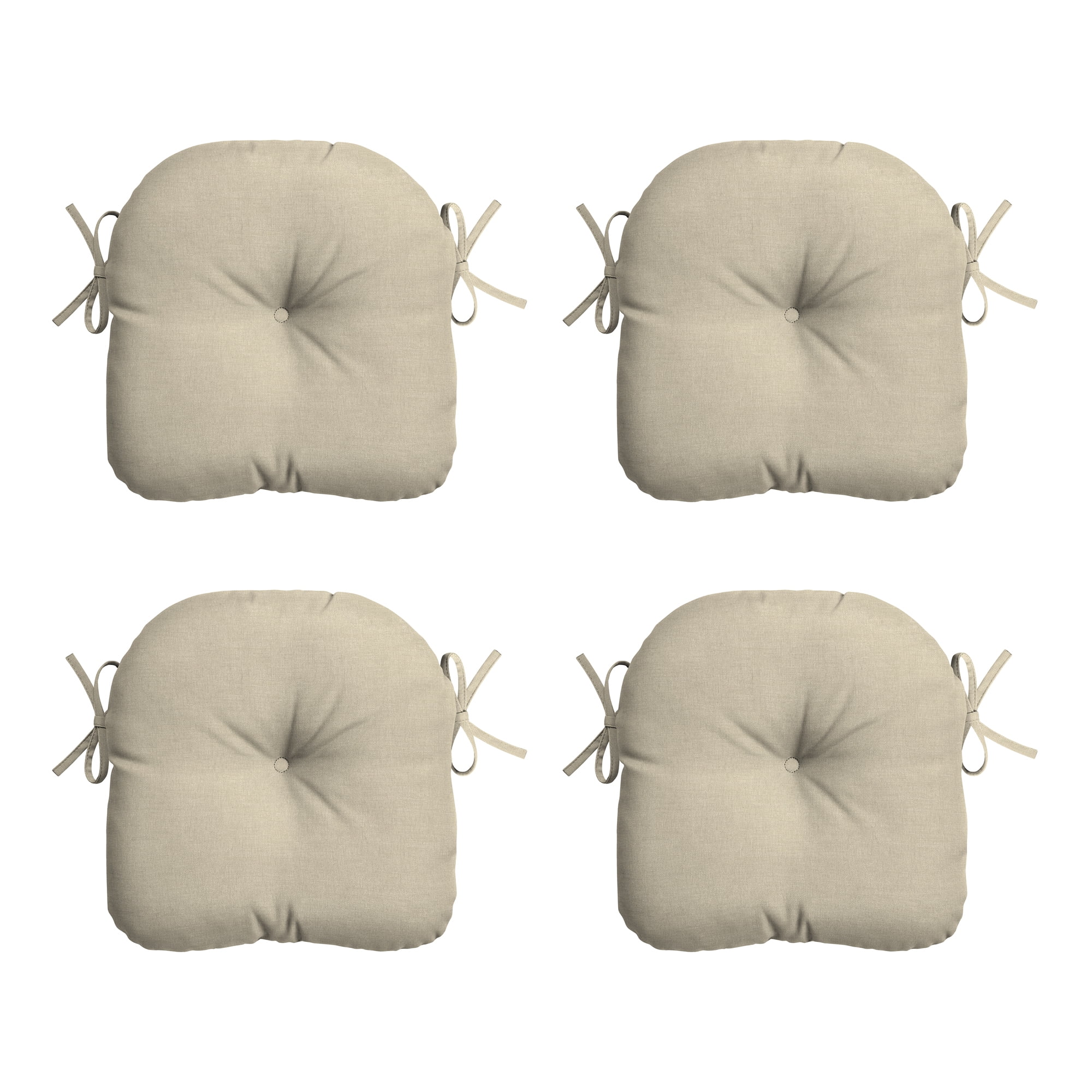 Arden Selections Outdoor Bistro Seat Cushion (4 Pack) 15 inch, Tan