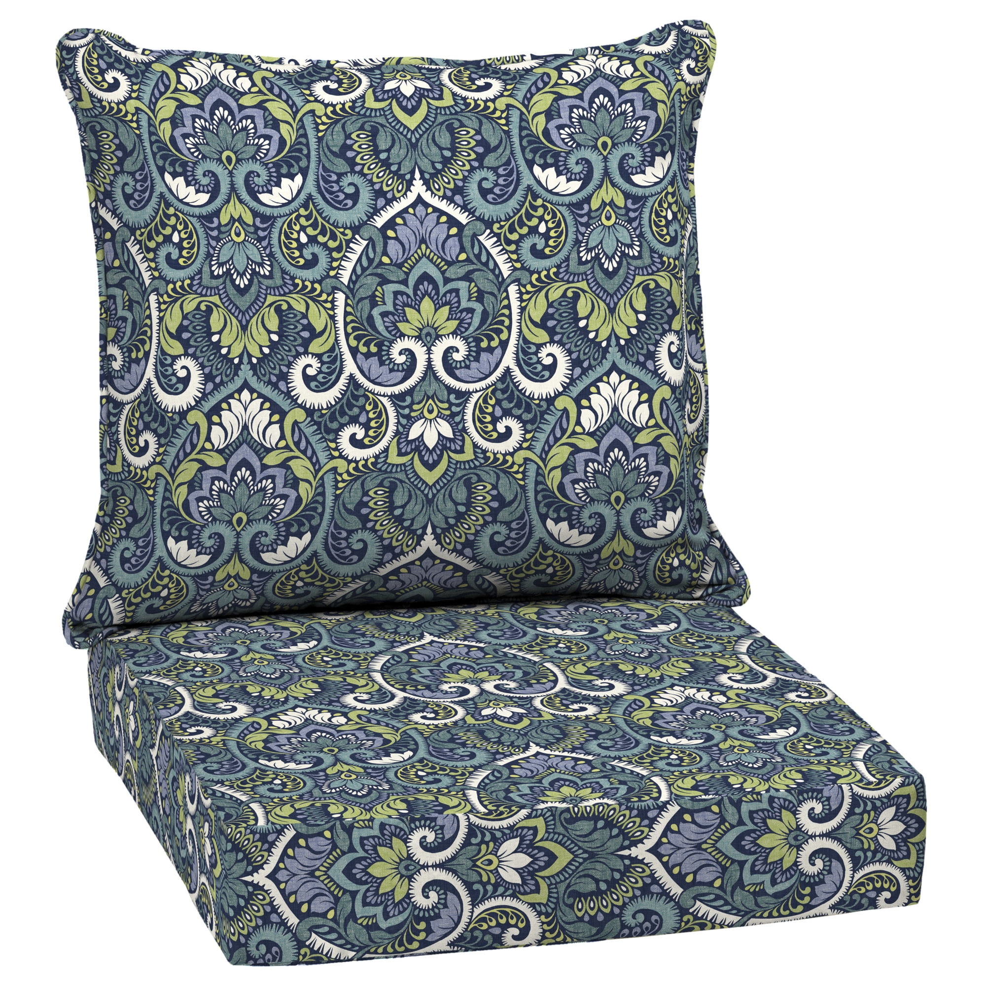Arden Selections Outdoor Patio Deep Seat Cushion Set 24x24 Sapphire Aurora Blue Water Repellent Fade Resistant Walmart