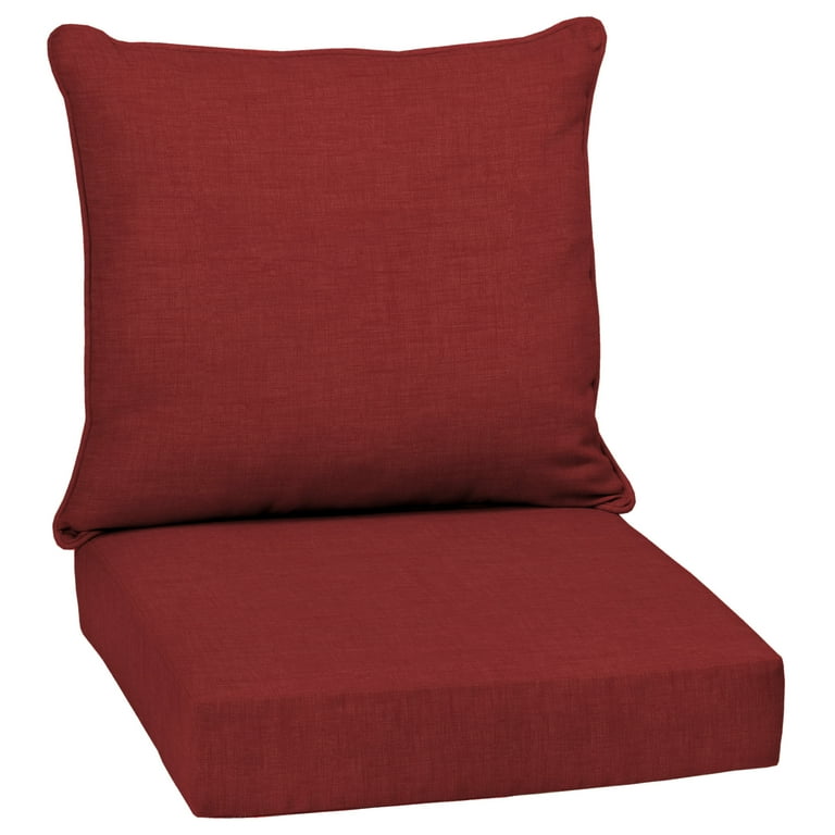 Arden Selections Outdoor Deep Seat Cushion Set 24 x 24 Water Repellent Fade Resistant Deep Seat Bottom and Back Cushion for Chair Sofa and