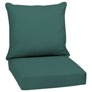 Arden Selections Outdoor Deep Seat Set, 24 x 24, Water Repellent, Fade Resistant, Deep Seat Bottom and Back Cushion 24 x 24, Peacock Blue Green Texture