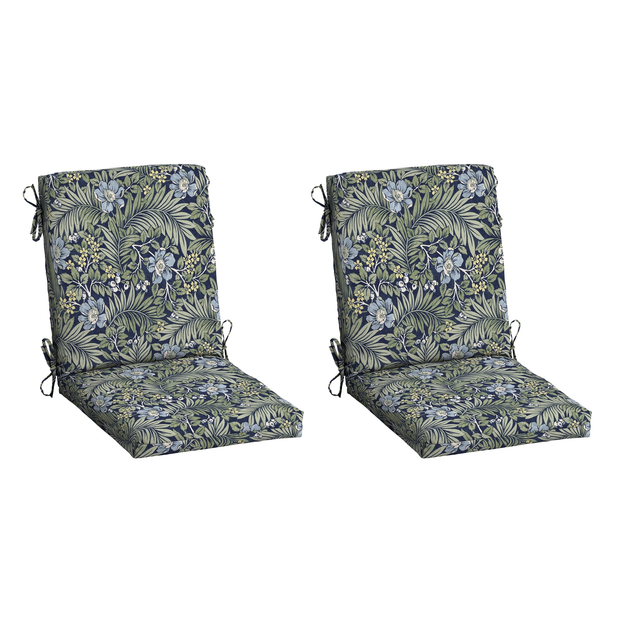 Sapphire Morrison Floral Highback Outdoor Dining Chair Cushions, Set of 2