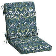 Arden Selections Outdoor Dining Chair Cushion 20 x 20, Sapphire Aurora Blue Damask