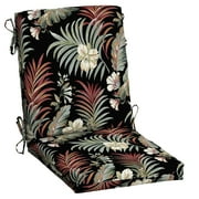 Arden Selections Outdoor Dining Chair Cushion 20 x 20, Simone Black Tropical