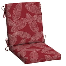 Arden Selections Outdoor Dining Chair Cushion 20 x 20, Water Repellent, Fade Resistant 20 x 20, Red Leaf Palm