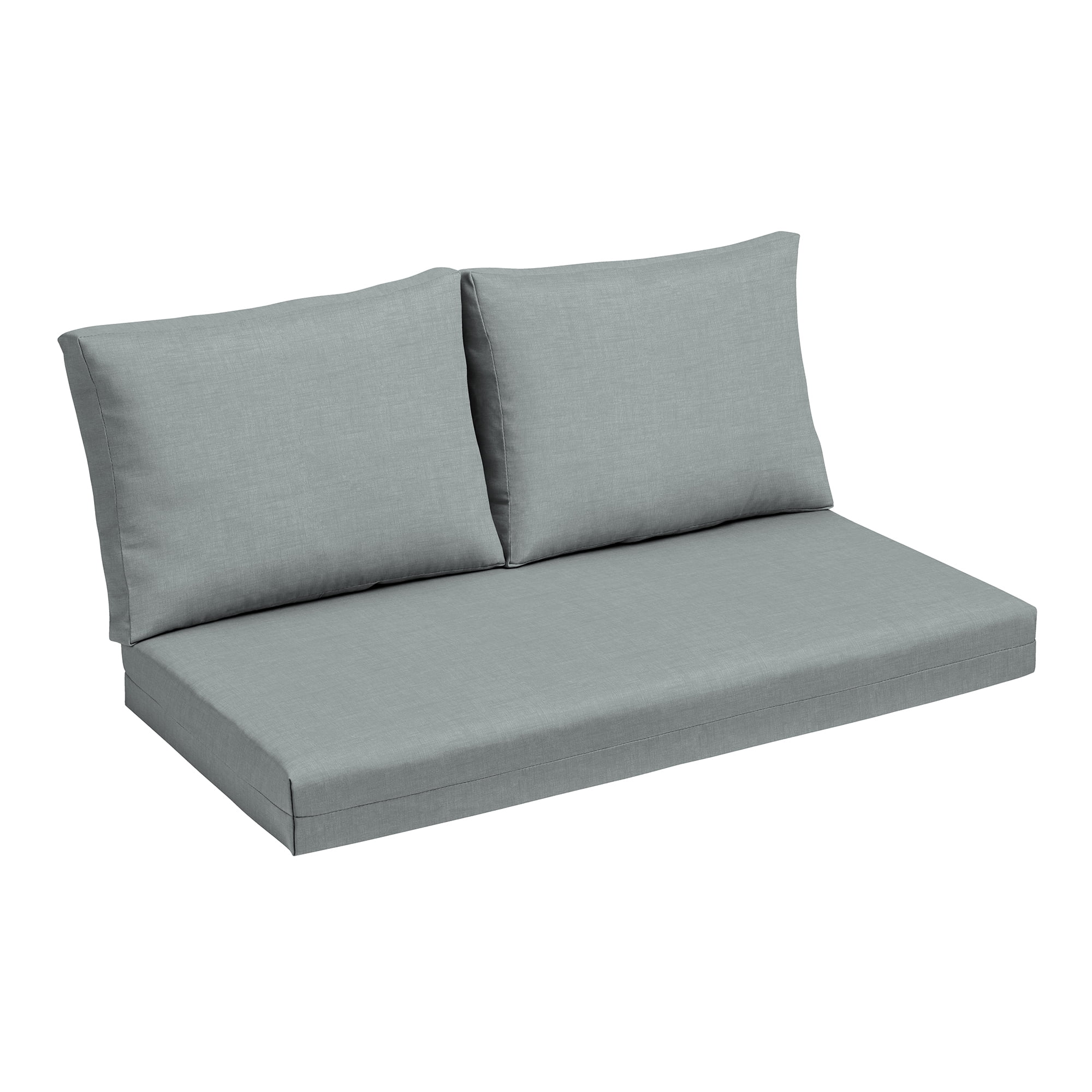 Arden Selections Outdoor Loveseat Cushion Set 48 x 24 Water repellent Fade Resistant Cushion Set for Couch Bench and Swing 48 x 24 Stone Grey