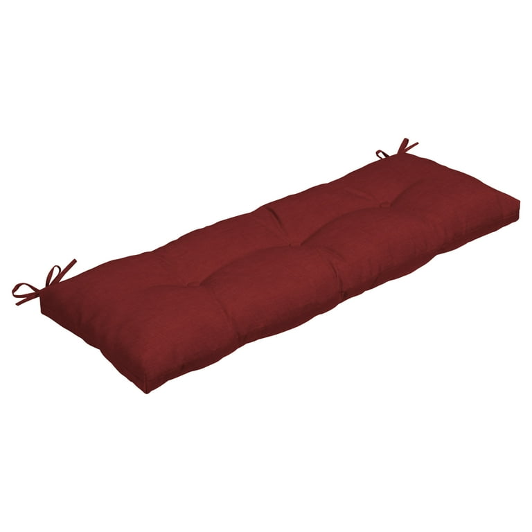 Arden Selections Outdoor Plush Classic Tufted Bench Cushion 48 x 18 Rain Proof Fade Resistant Tufted Bench Cushion for Bench and Swing 18 x 48 Ruby Red Leala Walmart