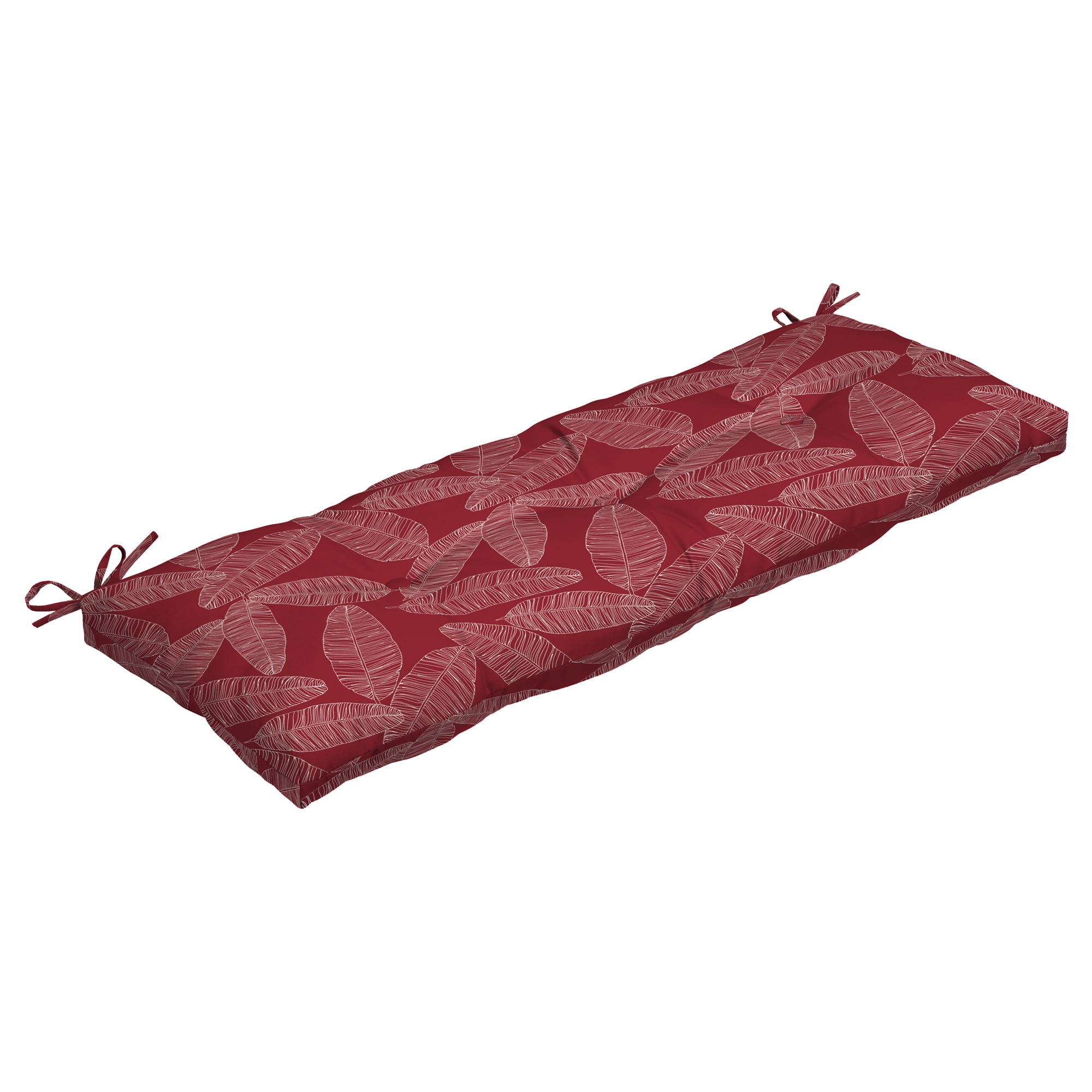 Arden Selections Outdoor Plush Classic Tufted Bench Cushion 48 x 18 Water repellent Fade Resistant Tufted Bench Cushion for Bench and Swing 18 x 48 Red Leaf Palm Walmart