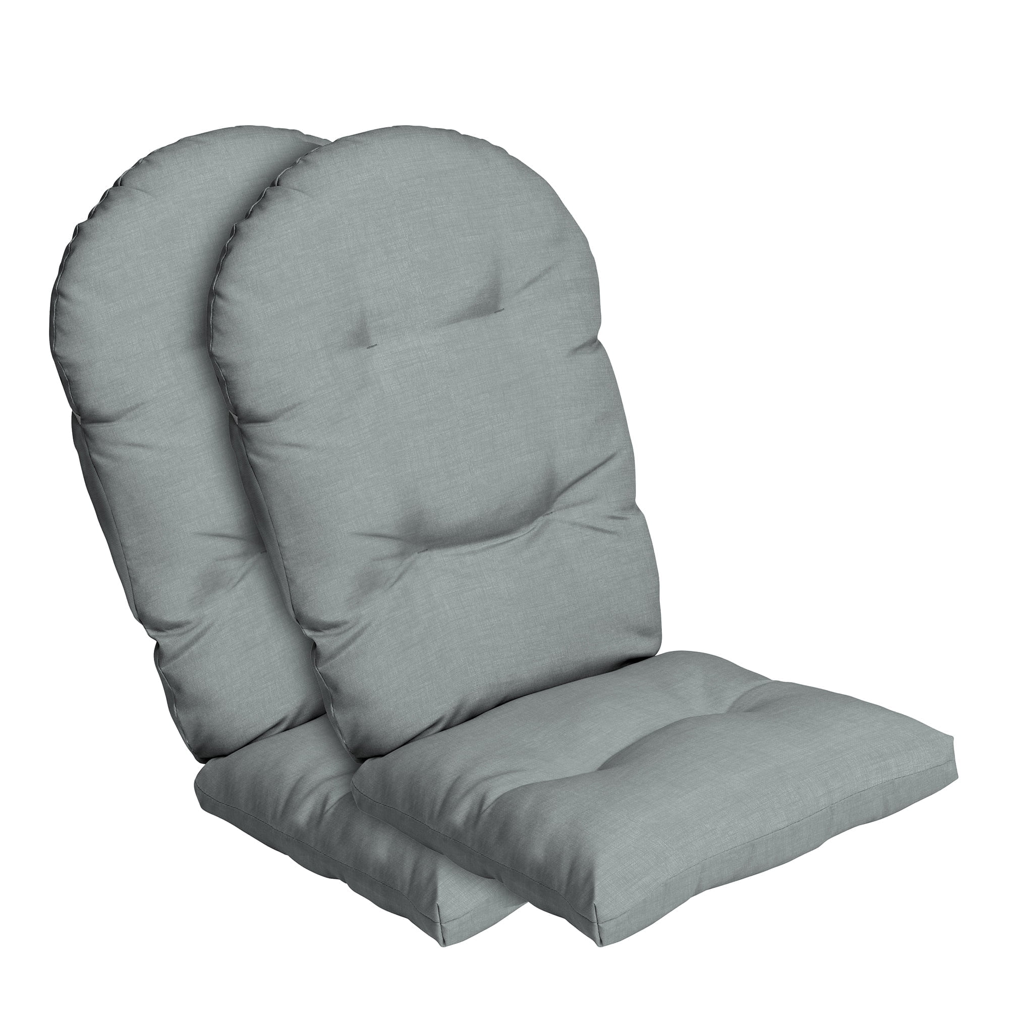 Stone Grey Tufted Outdoor Rocking Chair Cushions, Set of 2