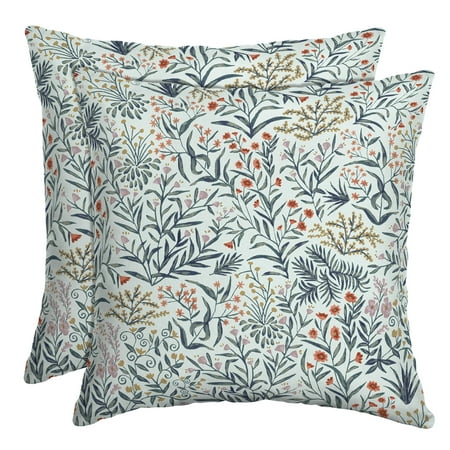 Arden Selections Outdoor Throw Pillows (2 Pack) 16 x 16, Pistachio Botanical