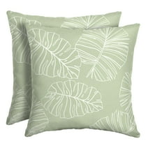 Arden Selections Outdoor Toss Pillow (2 Pack) 16 x 16, Coastal Green Leaf