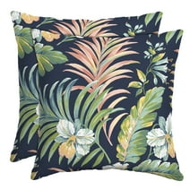 Arden Selections Outdoor Toss Pillow (2 Pack) 16 x 16, Simone Blue Tropical