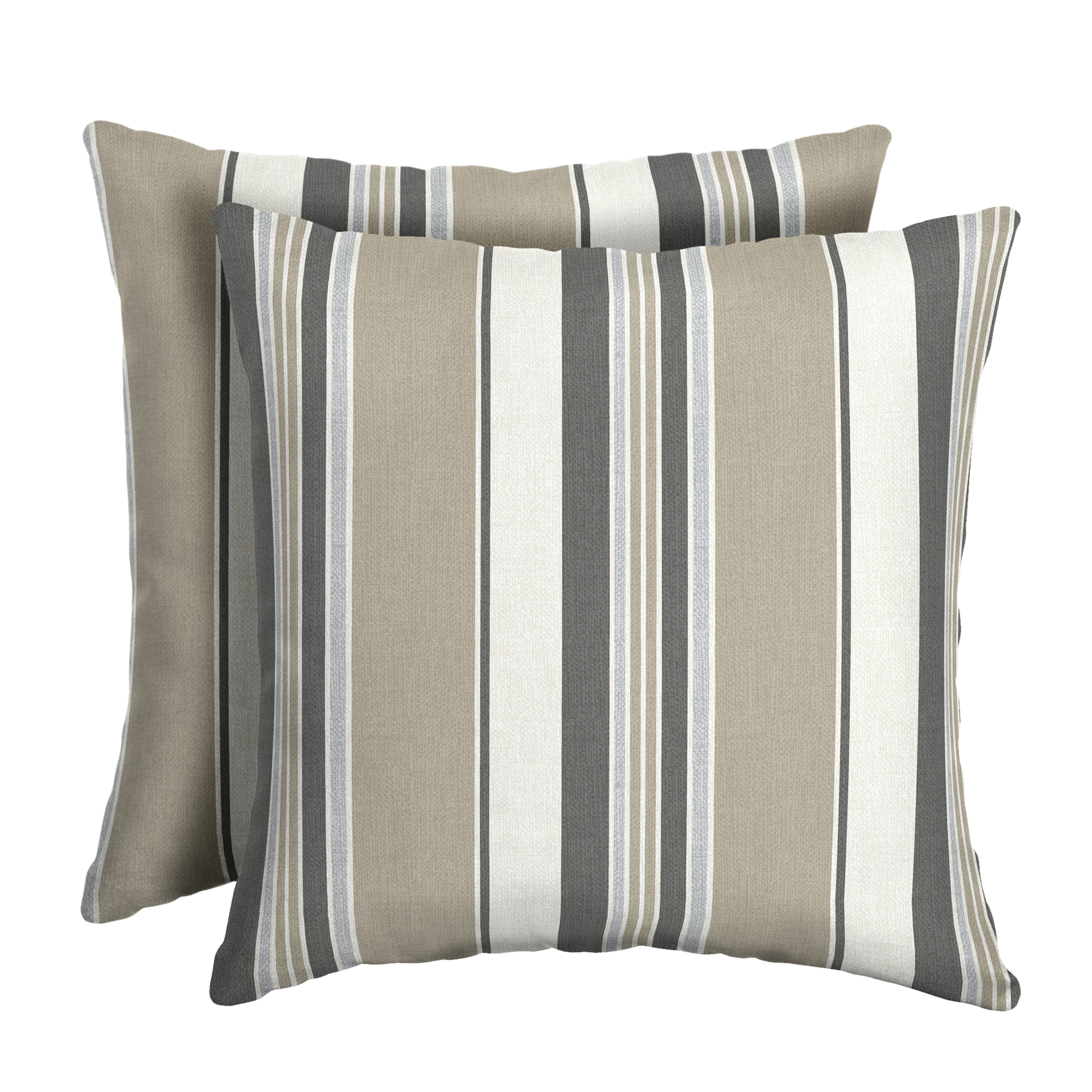 Arden Selections Outdoor Toss Pillow (2 Pack) 16 x 16, Taupe Grey Linen