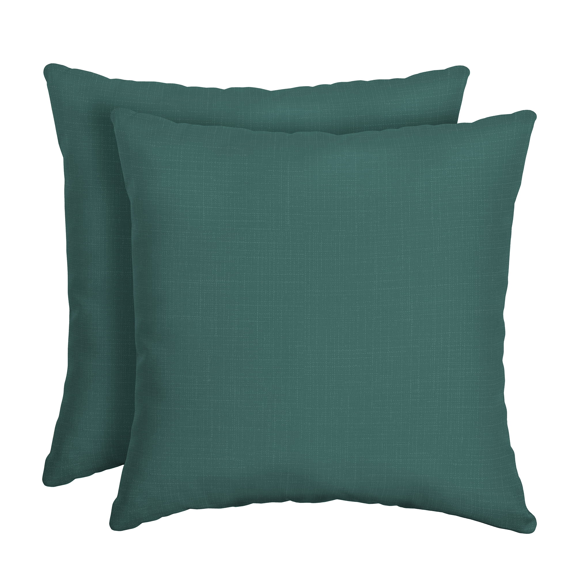 Peacock Blue Green Outdoor Square Throw Pillow Set