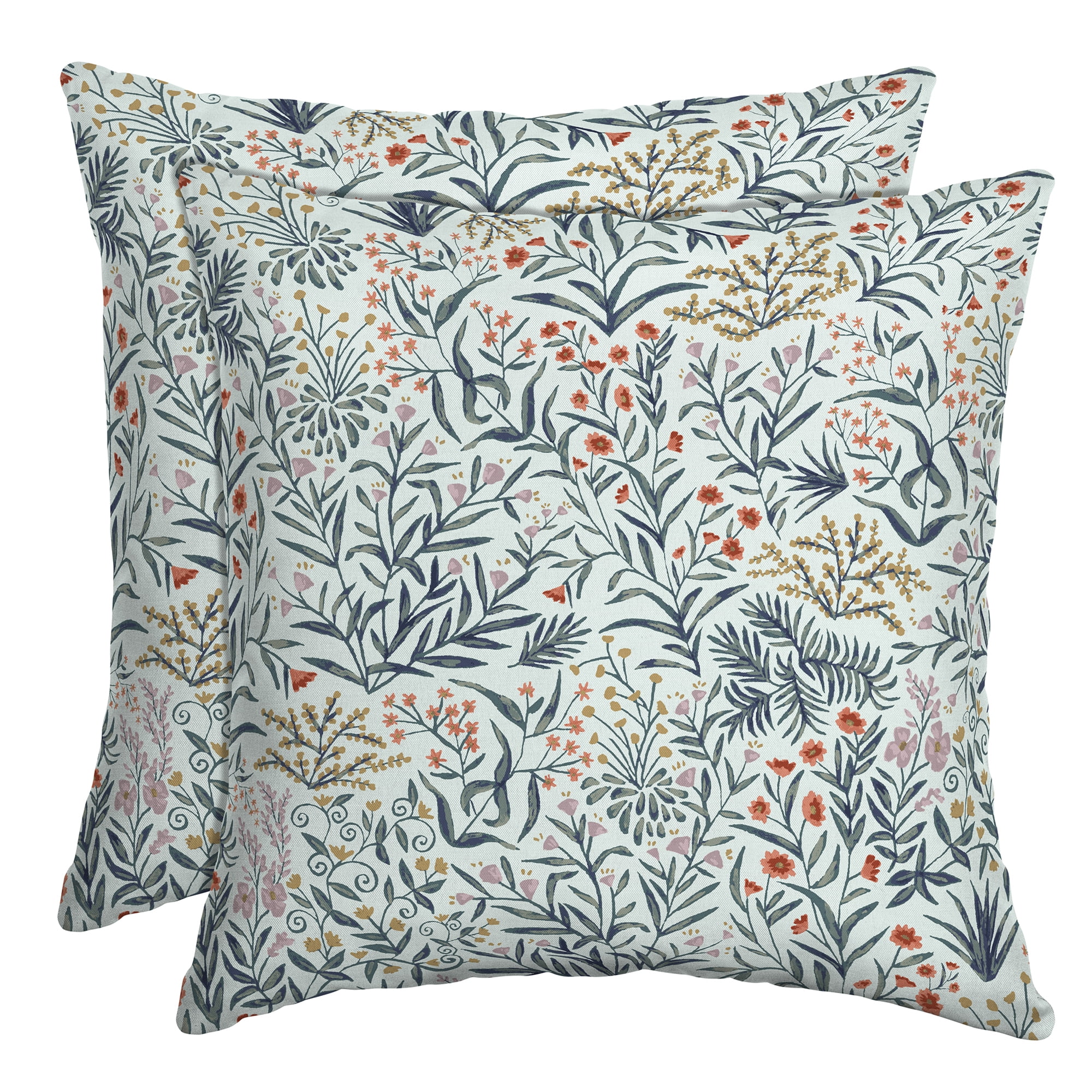 Pistachio Botanical Outdoor Square Toss Pillow Set