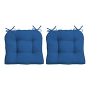 Arden Selections Outdoor Wicker Chair Cushion, 2 pack 18 x 20, Cobalt Blue Texture