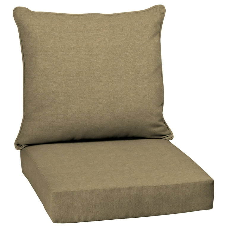 Arden Selections Outdoor Deep Seat Cushion Set UV Resistant 24 x 24 in Tan Hamilton Olefin with EverLuxe Fill Walmart