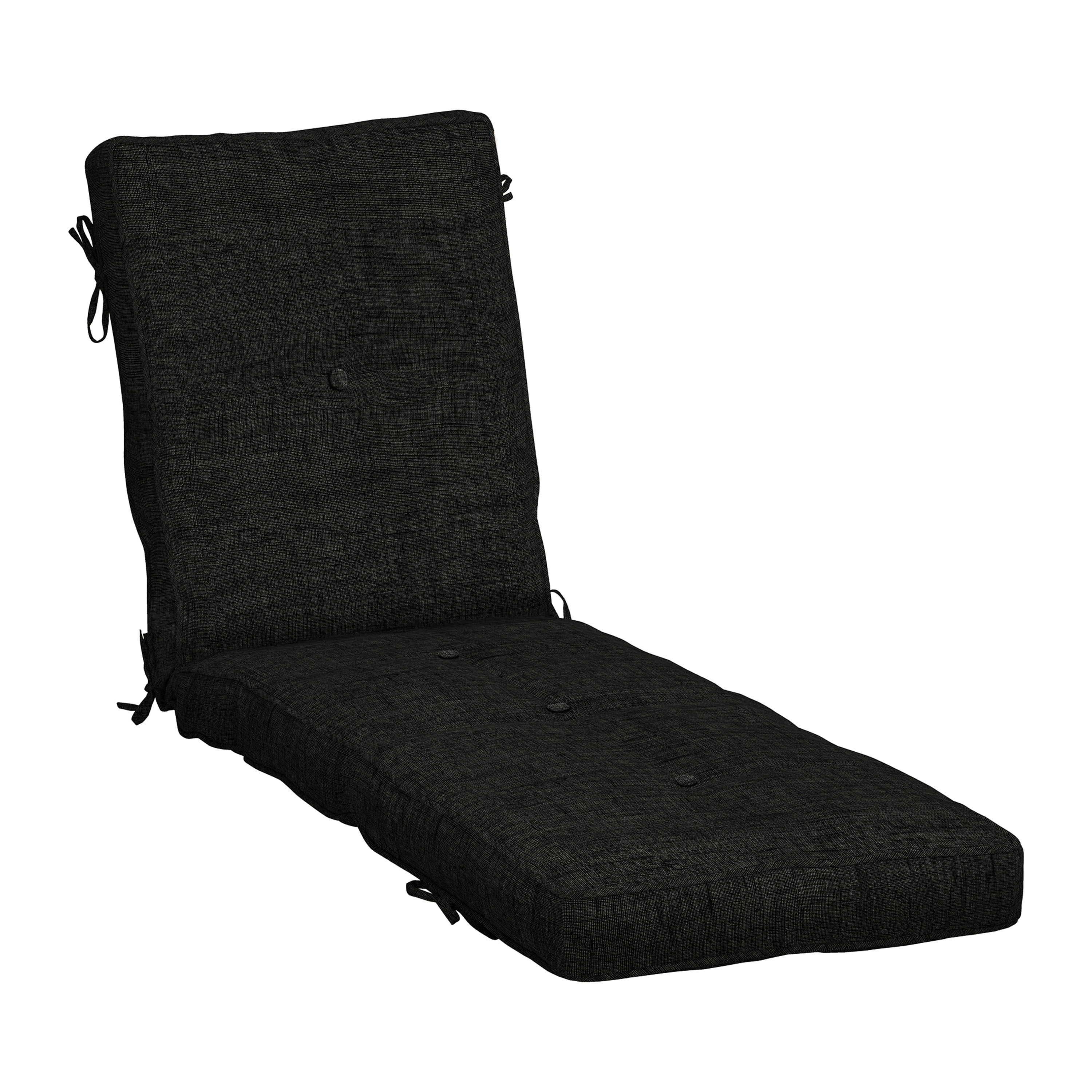 Arden Selections PolyFill Outdoor Chaise Lounge Cushion 76 x 22, Black