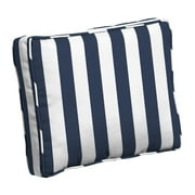 Arden Selections ProFoam Essentials Outdoor Cushion Pillow Back 19 x 24, Sapphire Blue Cabana Stripe