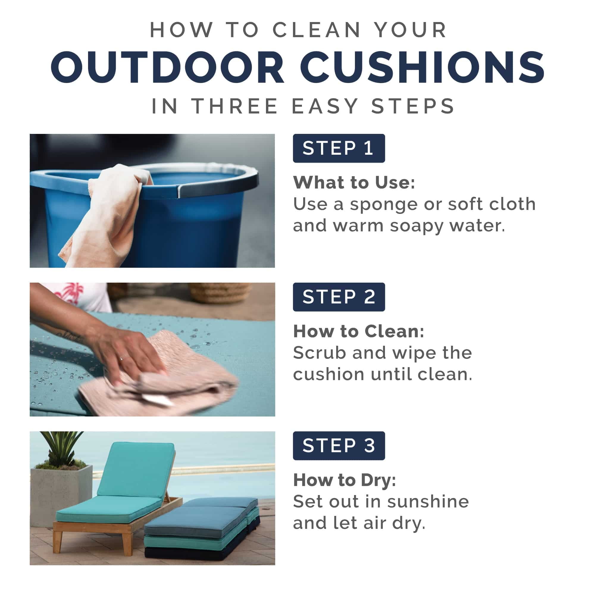 Teal High Back Outdoor Dining Chair Cushion with Acrylic Foam
