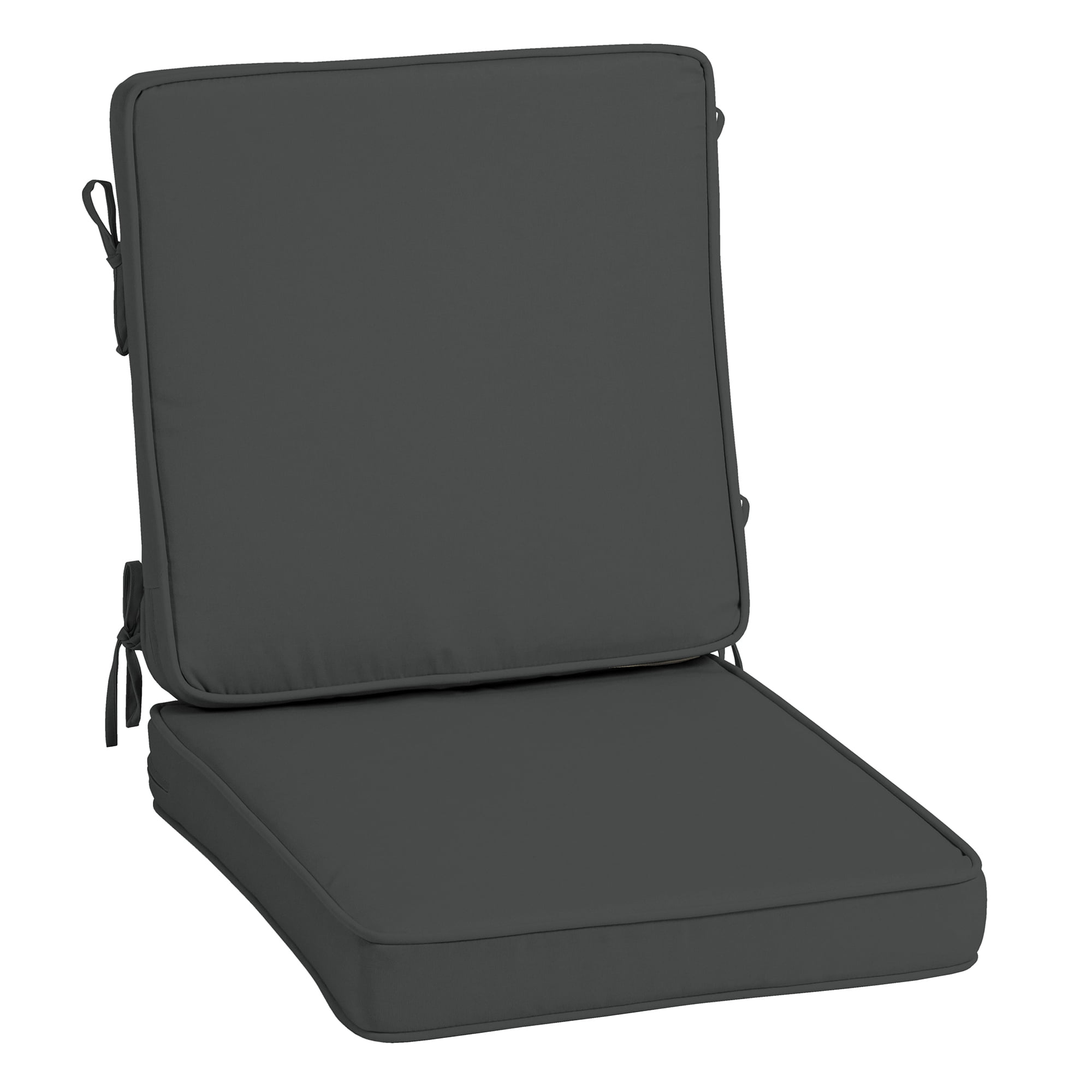 Slate Gray High Back Outdoor Dining Chair Cushion