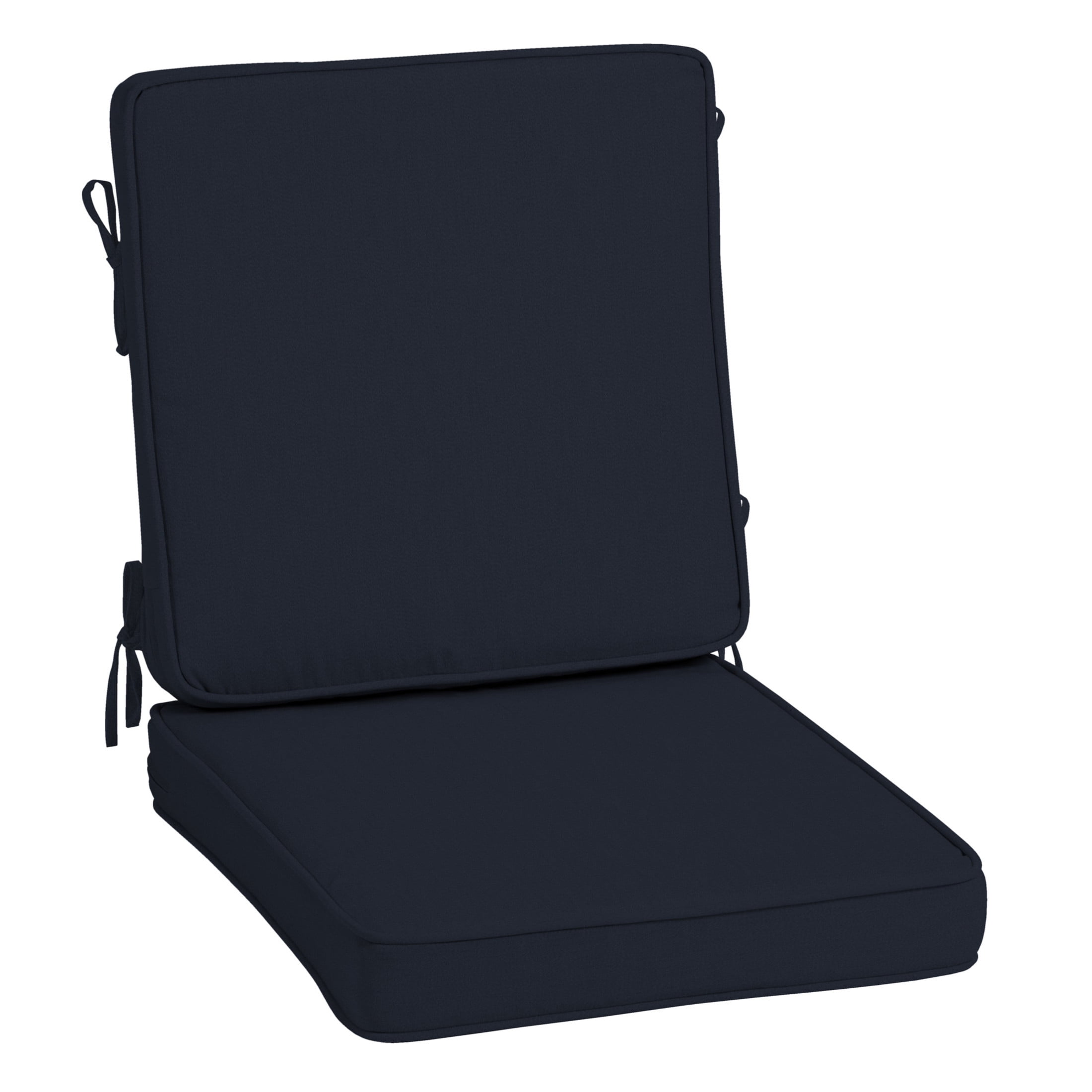 Classic Navy Blue High Back Outdoor Dining Chair Cushion