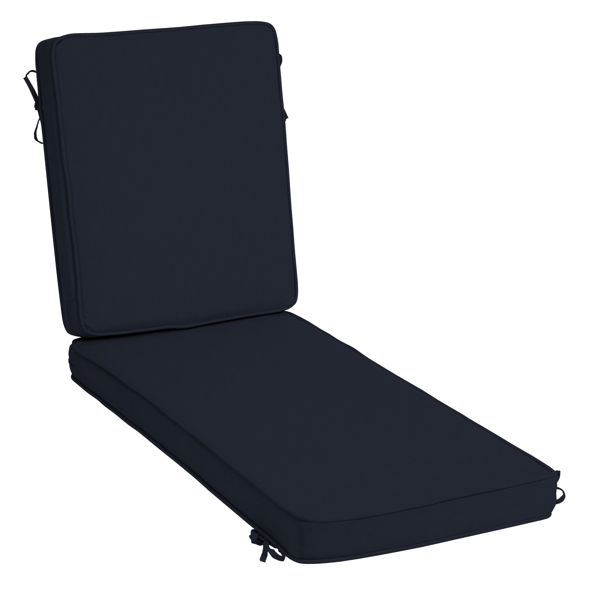 Classic Navy Blue Outdoor Chaise Lounge Cushion with Acrylic Cover