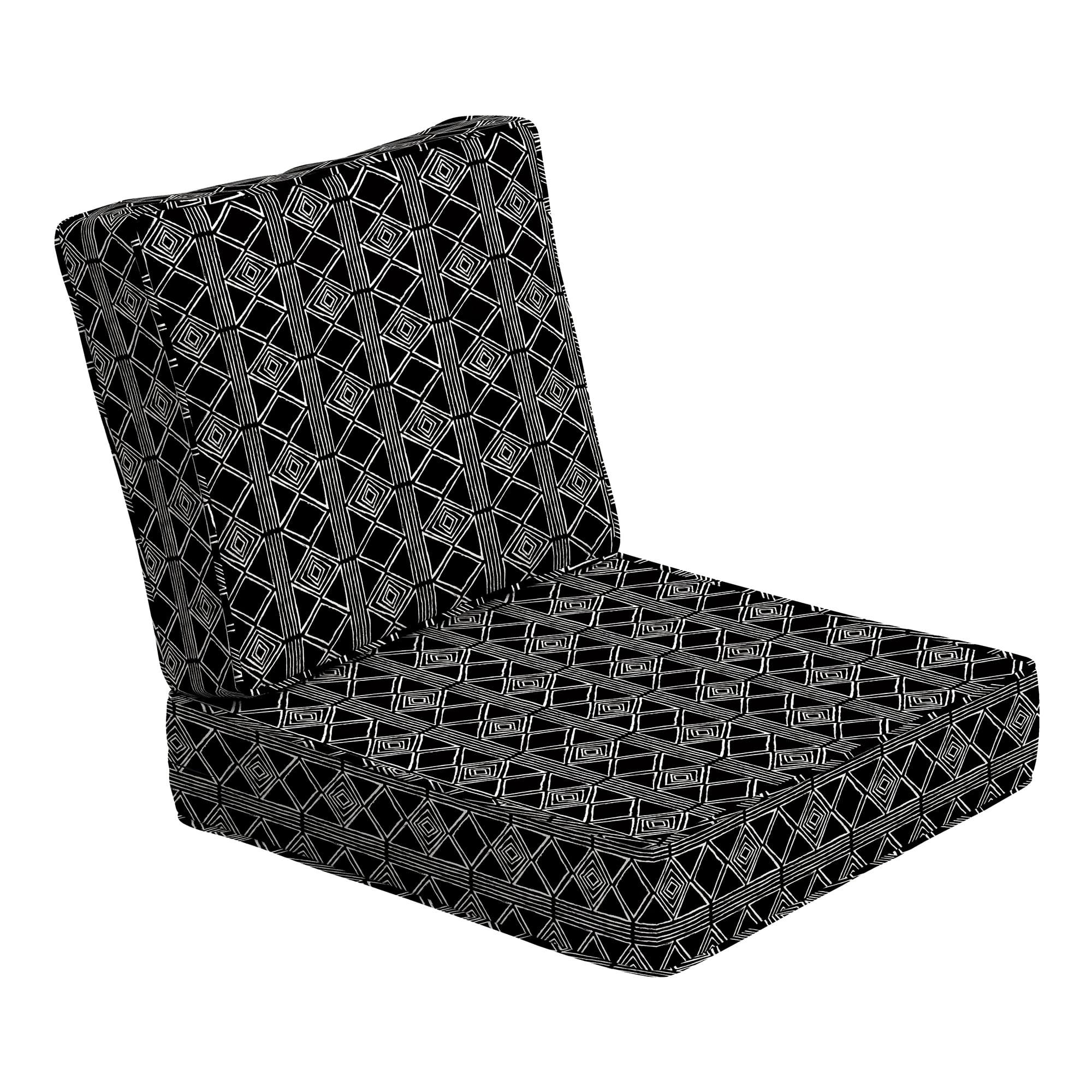 Arden Selections ProFoam Performance Patio Deep Seating Cushion Set 24 x 24 Black Global Stripe Walmart