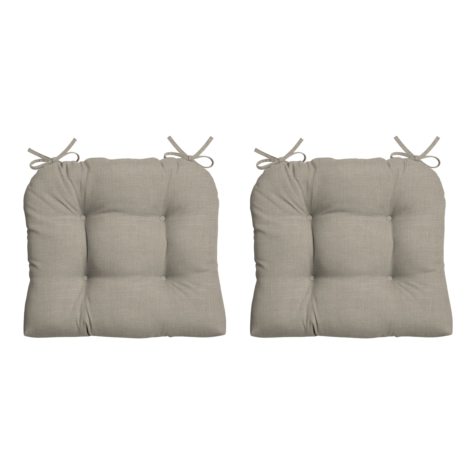 Sandbar Taupe Texture Outdoor Wicker Chair Cushions, Set of 2