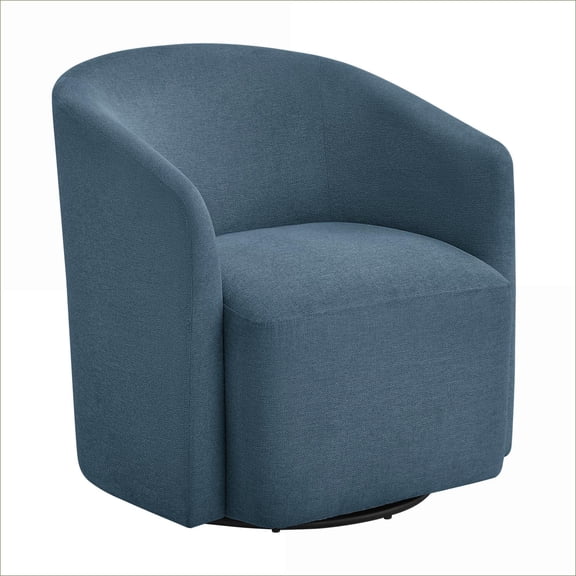 Ardena Royal Blue Swivel Barrel Accent Chair, Upholstered Single Chair Seating for Living Room Bedroom, for Adults