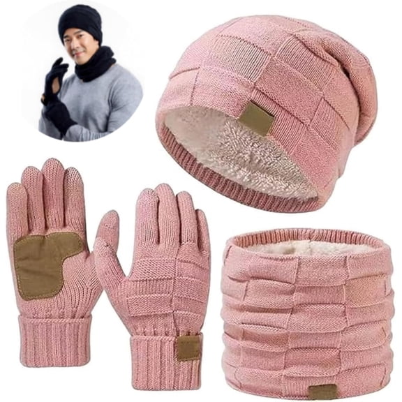 Ardenknit Winter Set, 3 Piece Set Windproof Knit Hat, Scarf and Gloves, for Cold Weather,Practical Winter Accessories