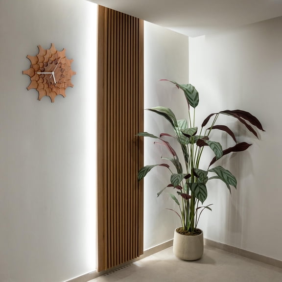 Ardeola - Cogwheel walnut - 11.5 in Analog Battery Powered Wall Clock, Rustic Contemporary Home Decor