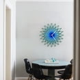 thumbnail image 1 of Ardeola - Peacock - 23.5 in Analog Wall Clock, Tropical Geometric Handmade Wall Decor, 1 of 9