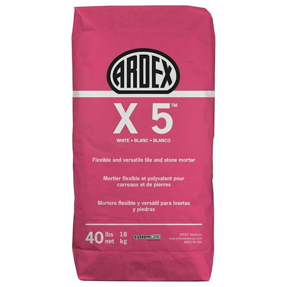 Ardex X 5 Flexible and Versatile Tile & Stone Thin-Set Mortar (White) 40 Lb Bag