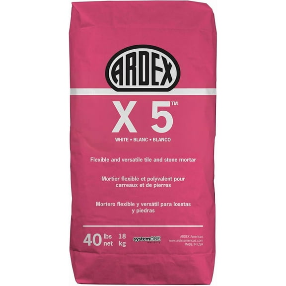 Ardex X 5 Flexible and Versatile Tile & Stone Thin-set Mortar (White) 40 Lb Bag