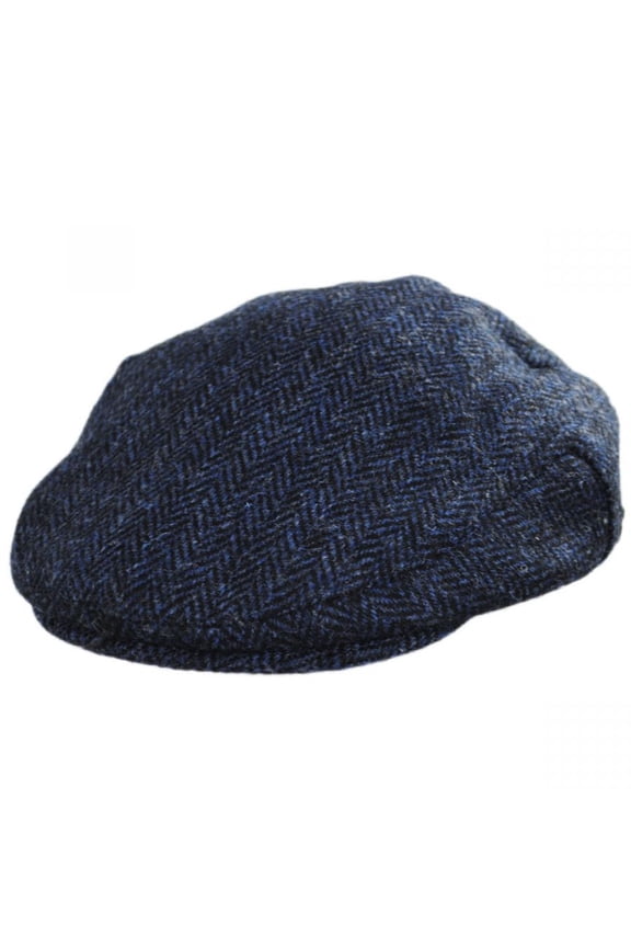 Ardmore Harris Tweed Wool Ivy Cap - M - Blue
