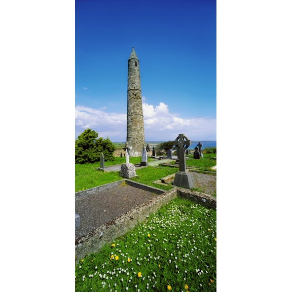 Ardmore Round Tower Ardmore Co Waterford Ireland 12Th Century Round Tower Canvas Art - The Irish Image Collection Design Pics (13 x 28)