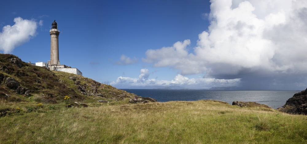 Ardnamurchan Lighthouse Along The Coast Ardnamurchan Argyl Scotland Canvas Art - John Short Design Pics (44 x 20)