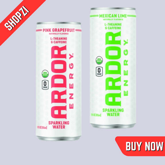 Ardor Energy Sparkling Water Variety Pack, 24 Count (12 fl oz Cans, Pink Grapefruit & Mexican Lime), Naturally Caffeinated Clean Energy Drink