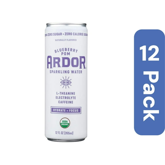 Ardor Organic Inc. Water Sparkling Blue Pomegranate 12 fl oz (Pack Of 12)