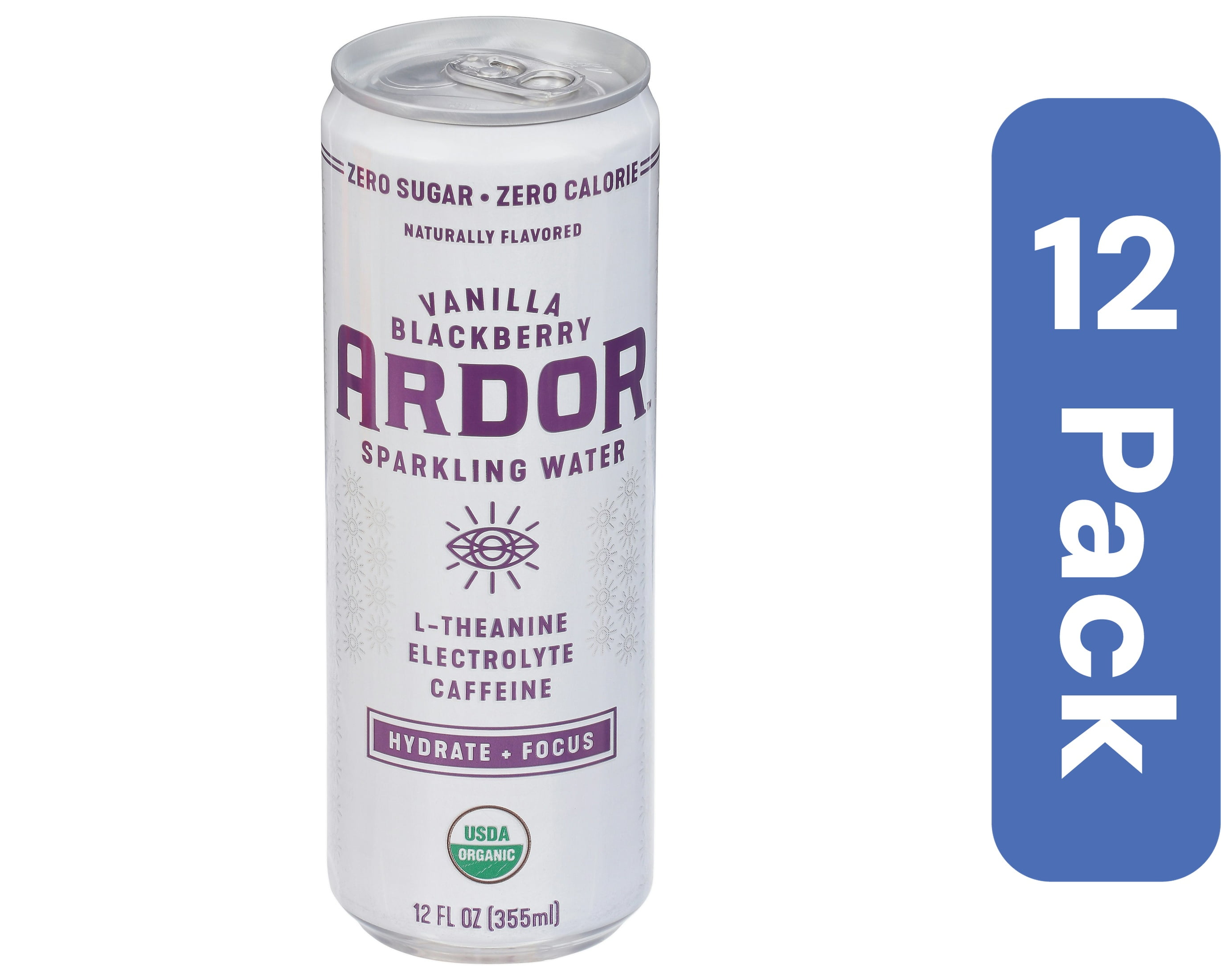 Ardor Organic Sparkling Water Vanilla Blackberry 12 fl oz (Pack of 12)