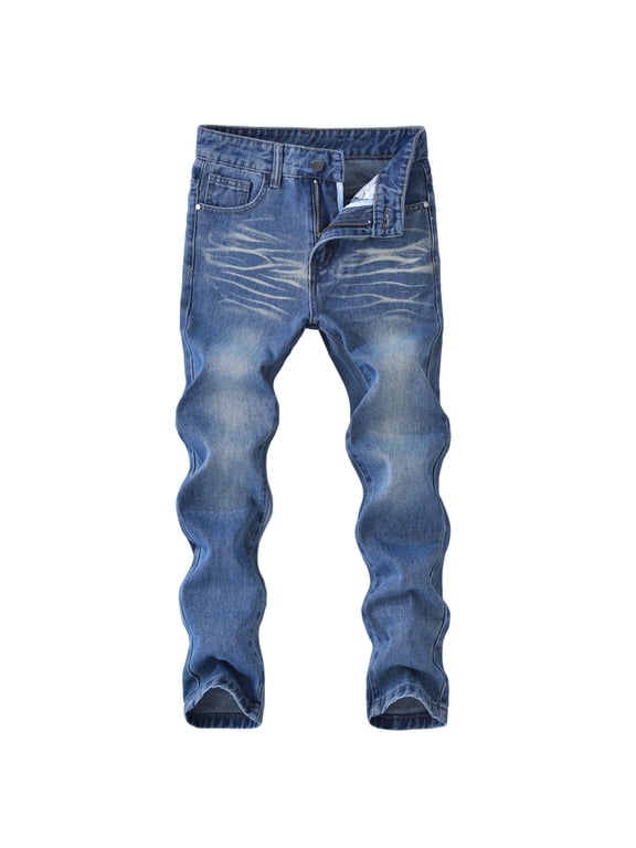 Boys Slim Fit Stretch Denim Jeans Ripped Skinny Jeans, Fashion Straight Comfort Flex Waist Pants for 5-13Y Boys
