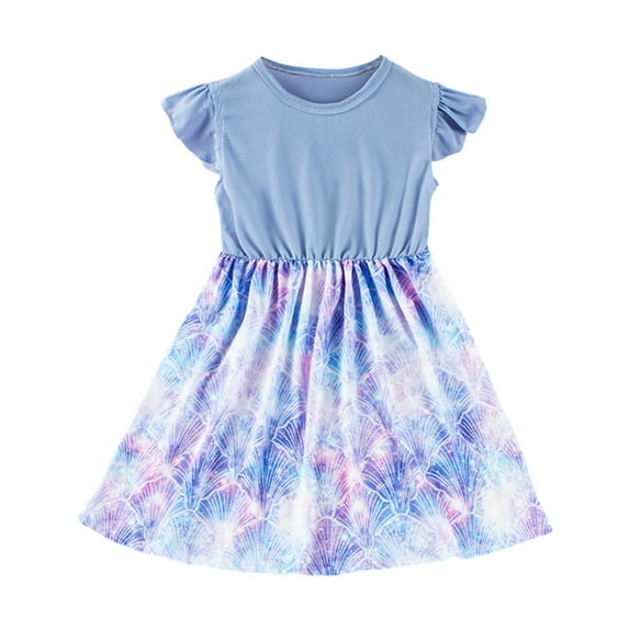Ardorlove Girls Summer Casual Dress Flutter Sleeve Casual Party Dresses Clothes for Kids