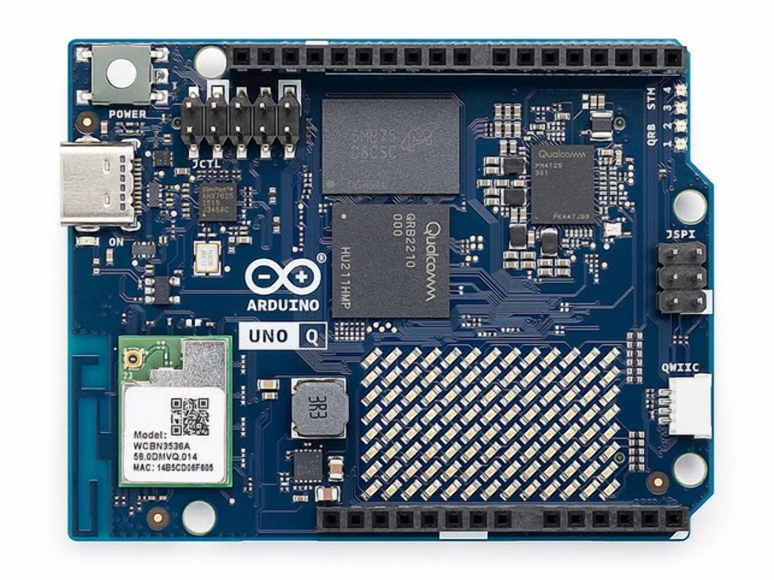 Arduino ABX00162 UNO Q Hybrid Board,Qualcomm QRB2210 & STM32U585 , AI Vision, IoT, Robotics, Linux® ,Wi-Fi®  USB-C®