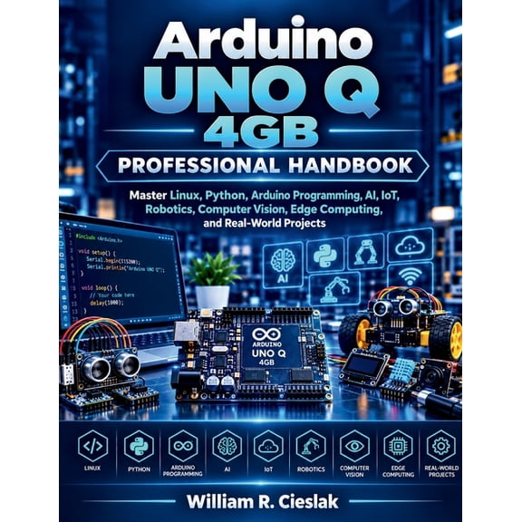 Arduino UNO Q 4GB Professional Handbook: Master Linux, Python, Arduino Programming, AI, IoT, Robotics, Computer Vision, , (Paperback)