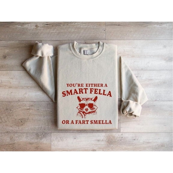 Are You A Smart Fella Or Fart Smella? Retro Cartoon T Shirt, Weird T Shirt, T Shirt, Trash Panda T Shirt, Tshirt All Size S-5XL