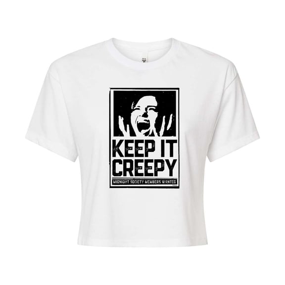 Are You Afraid Of The Dark? - Keep It Creepy - Junior's Cropped Graphic T-Shirt